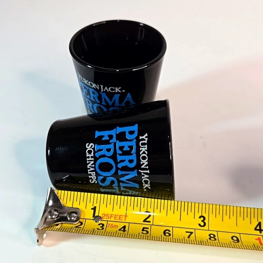 Set of 2 Vintage Yukon Jack Perma Frost Schnapps Shot Glasses Collectible